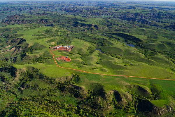 Figure 17 Scoria Roads and Well pads Courtesy of EcoFlight